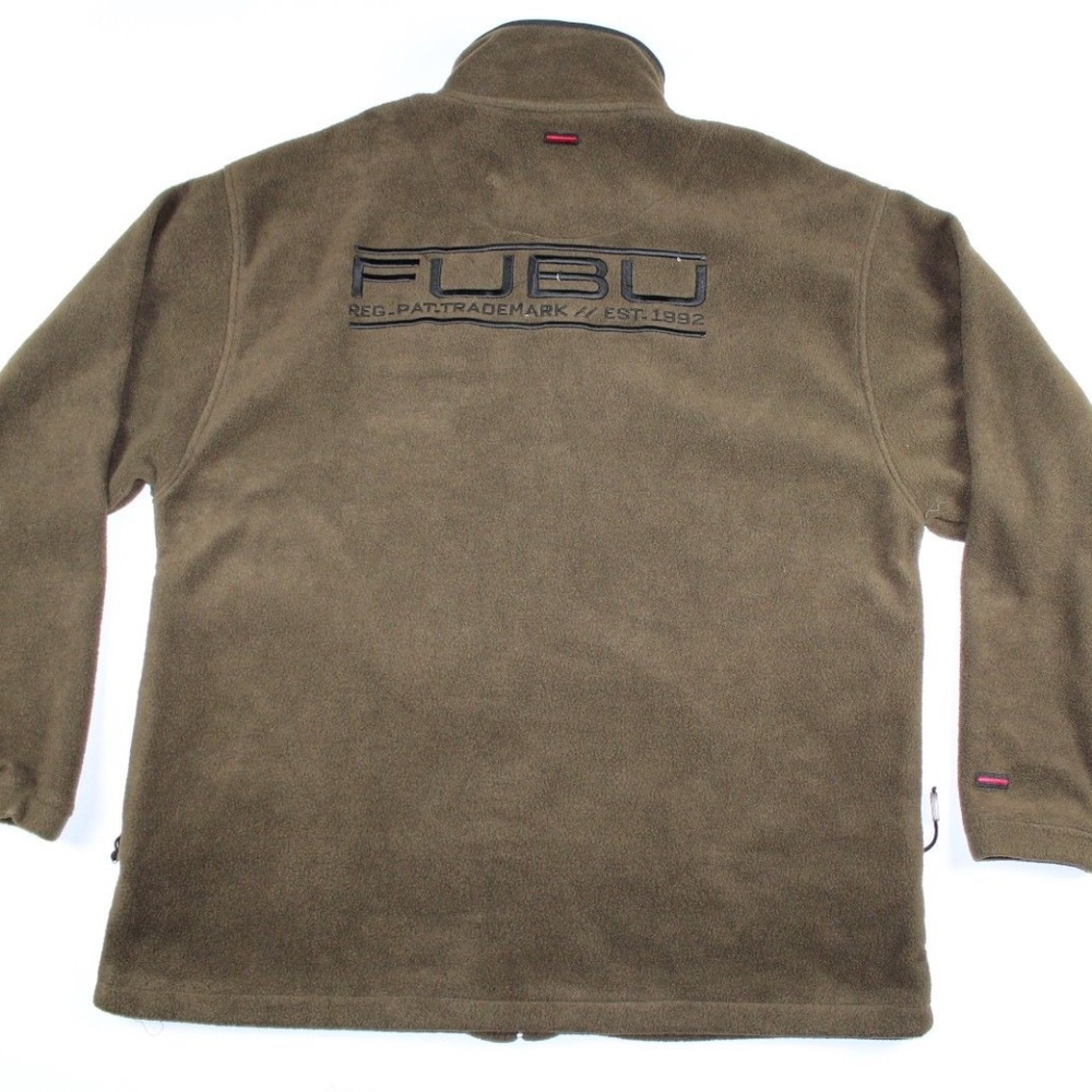 Vintage 90s FUBU Spell Out Hip Hop Fleece Jacket